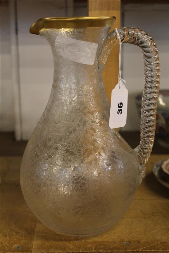 French iced glass champagne jug